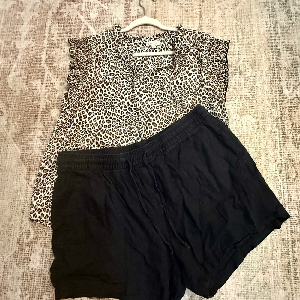 Chenault Leopard Print Top and Shorts Set